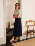 Ruched Waist Skirt-Navy