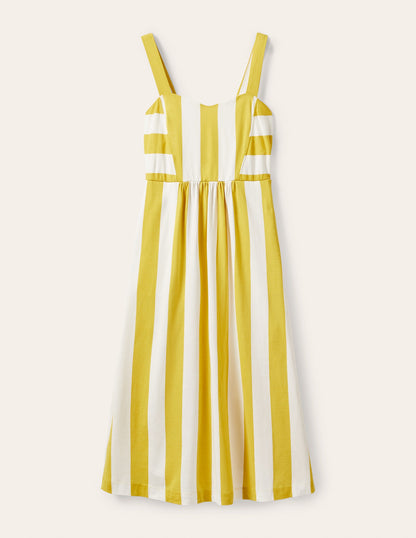 Lucy Gestreiftes Jerseykleid-Schwefelgelb/Naturweiß, Gestreift-7