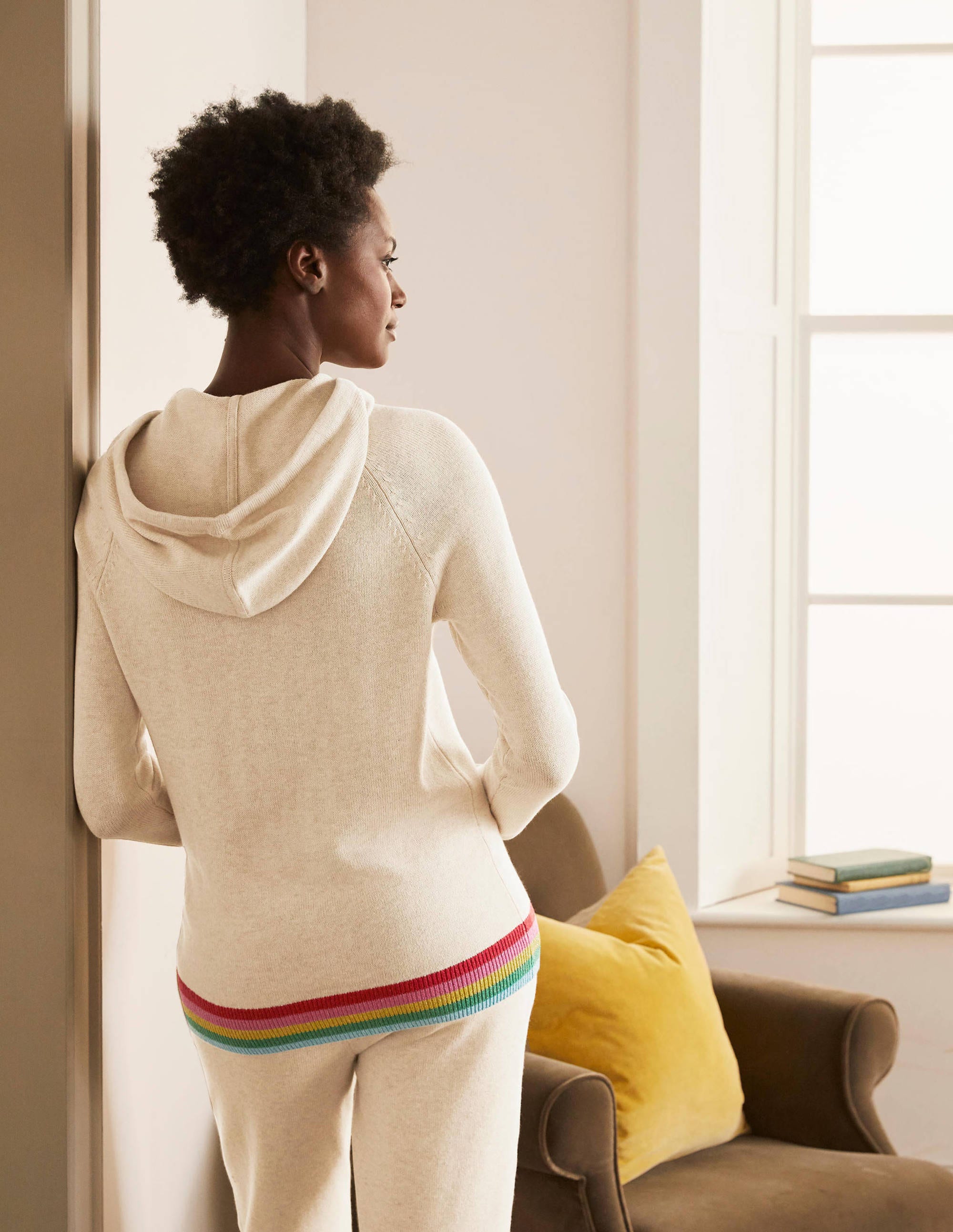 Sweat à capuche Morton en maille-Oatmeal Melange - Image 3