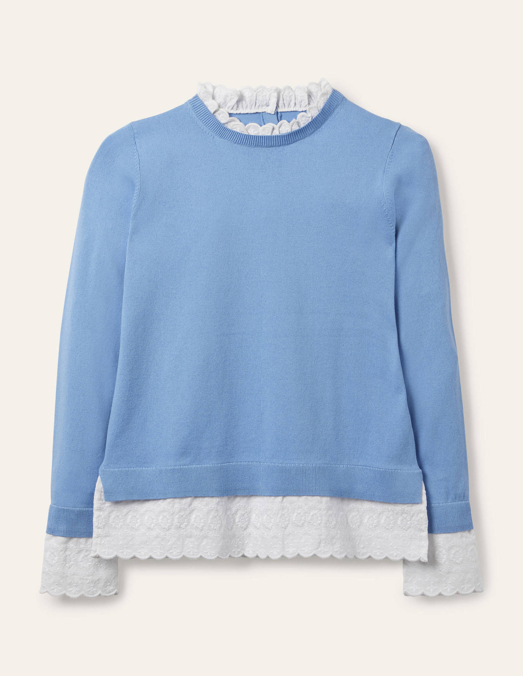 Pull Lauderdale volanté en coton-Hazy Blue - Image 5