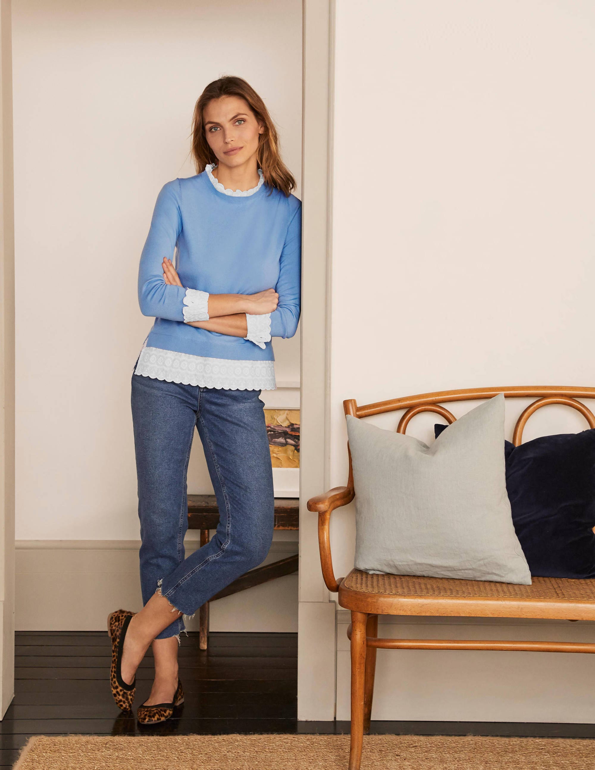 Pull Lauderdale volanté en coton-Hazy Blue - Image 2
