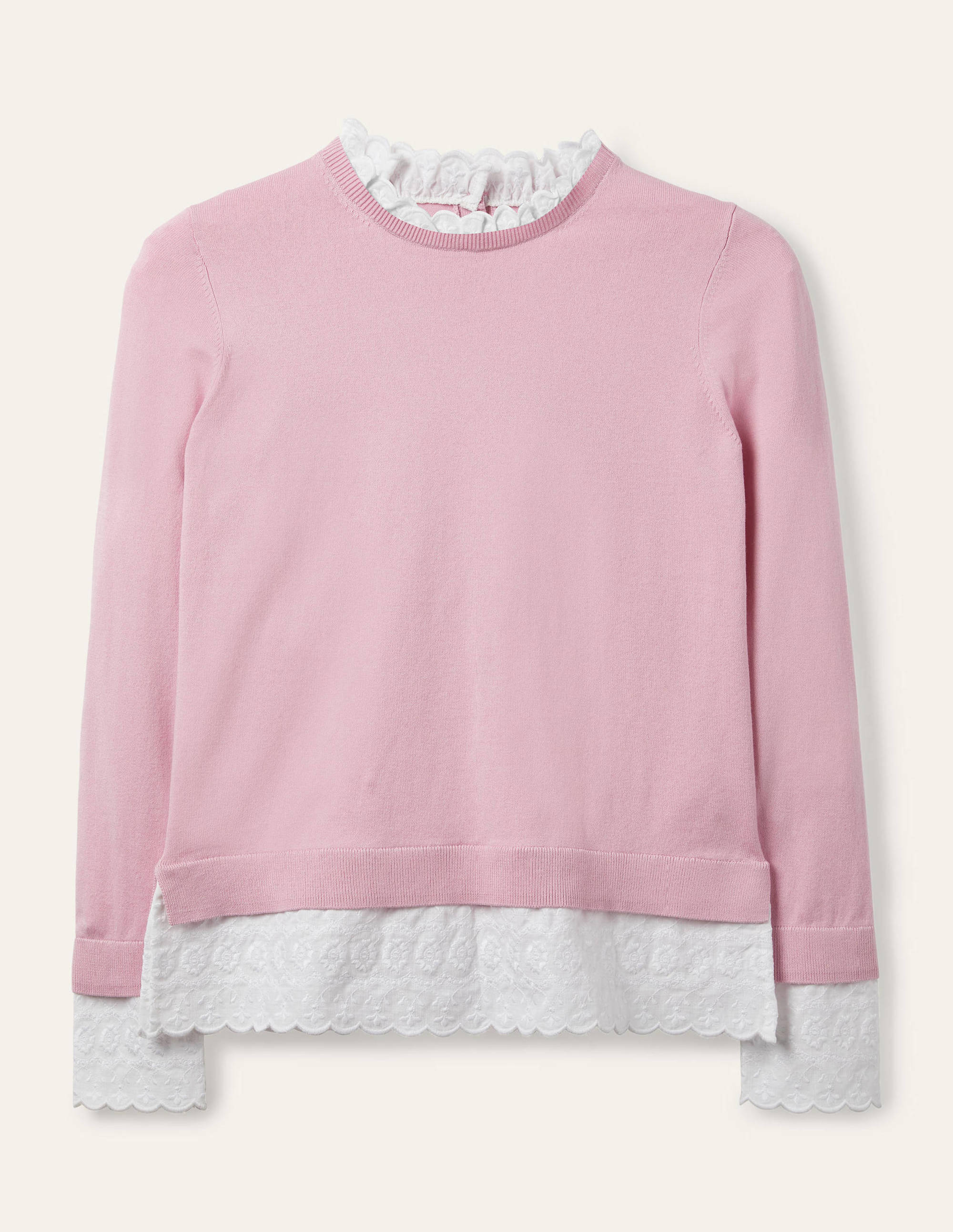 Pull Lauderdale volanté en coton-Pivoine tendre - Image 6