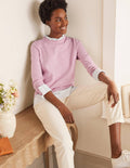 Pull Lauderdale volanté en coton-Pivoine tendre
