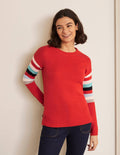 Lennox Lässiger Pullover-Kirschrot