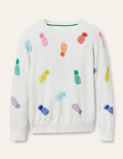 Banbury Baumwollpullover-Naturweiß, Ananas-6