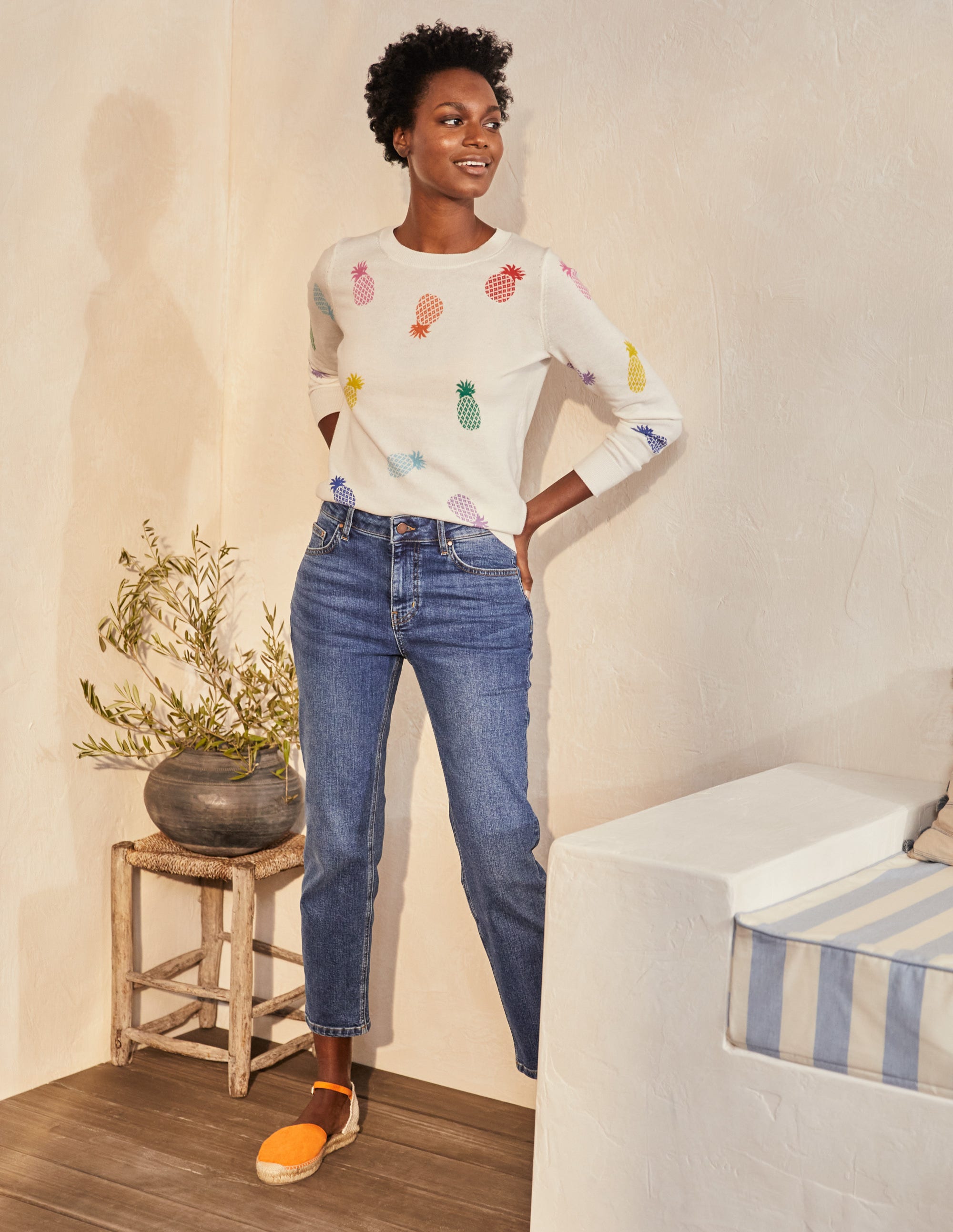 Pull Banbury en coton-Ananas ivoire - Image 1