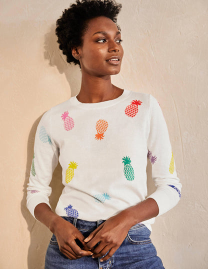 Banbury Baumwollpullover-Naturweiß, Ananas-4