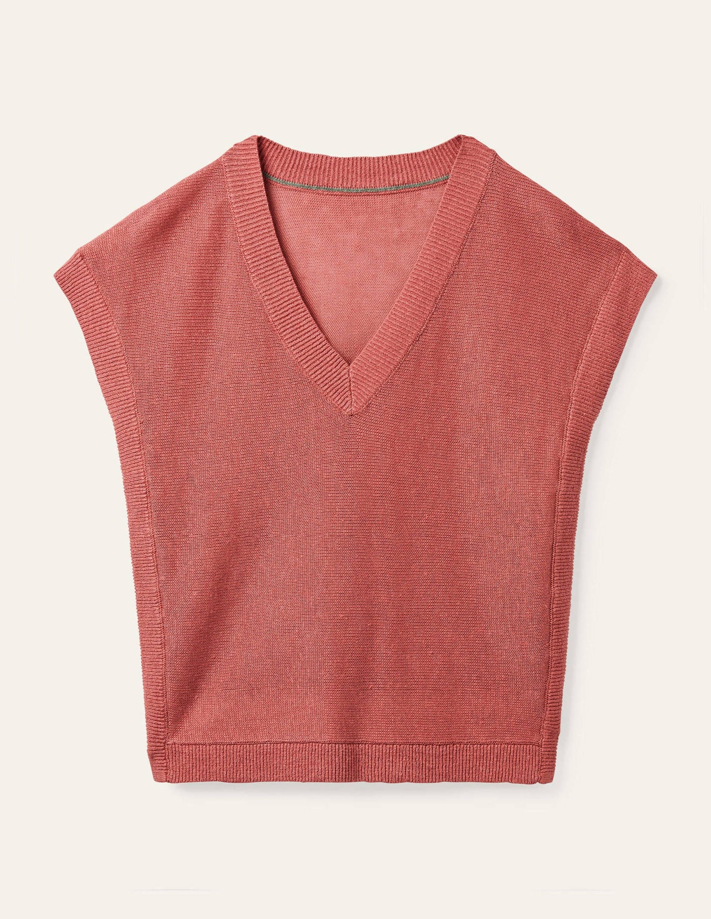 Anglesey Geripptes T-Shirt aus Leinen-Staubrot