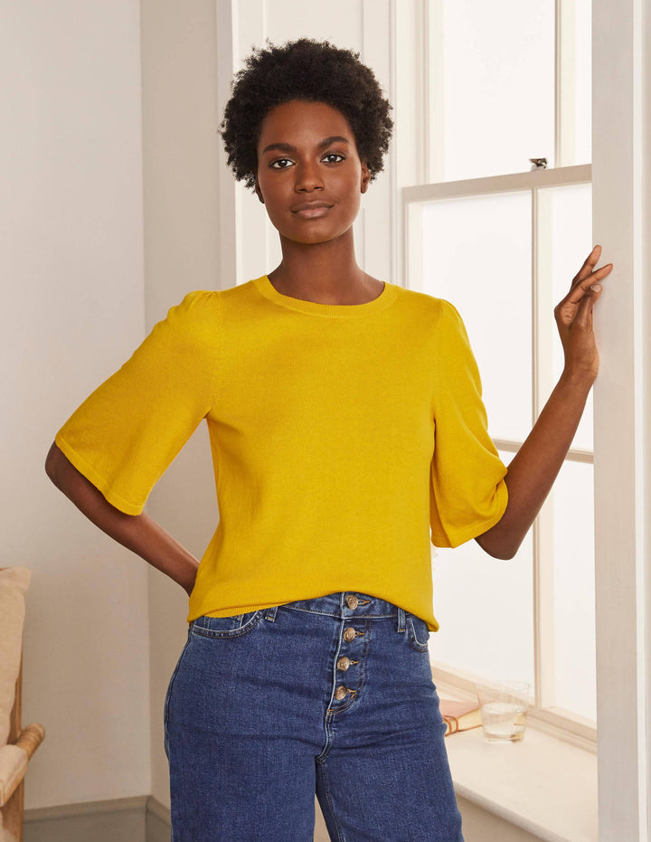 Abbotsbury Strick-T-Shirt-Narzissengelb