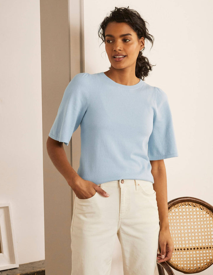 Abbotsbury Strick-T-Shirt-Surfblau