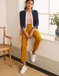 Gilet Dalton en lin-Colourblock bleu marine