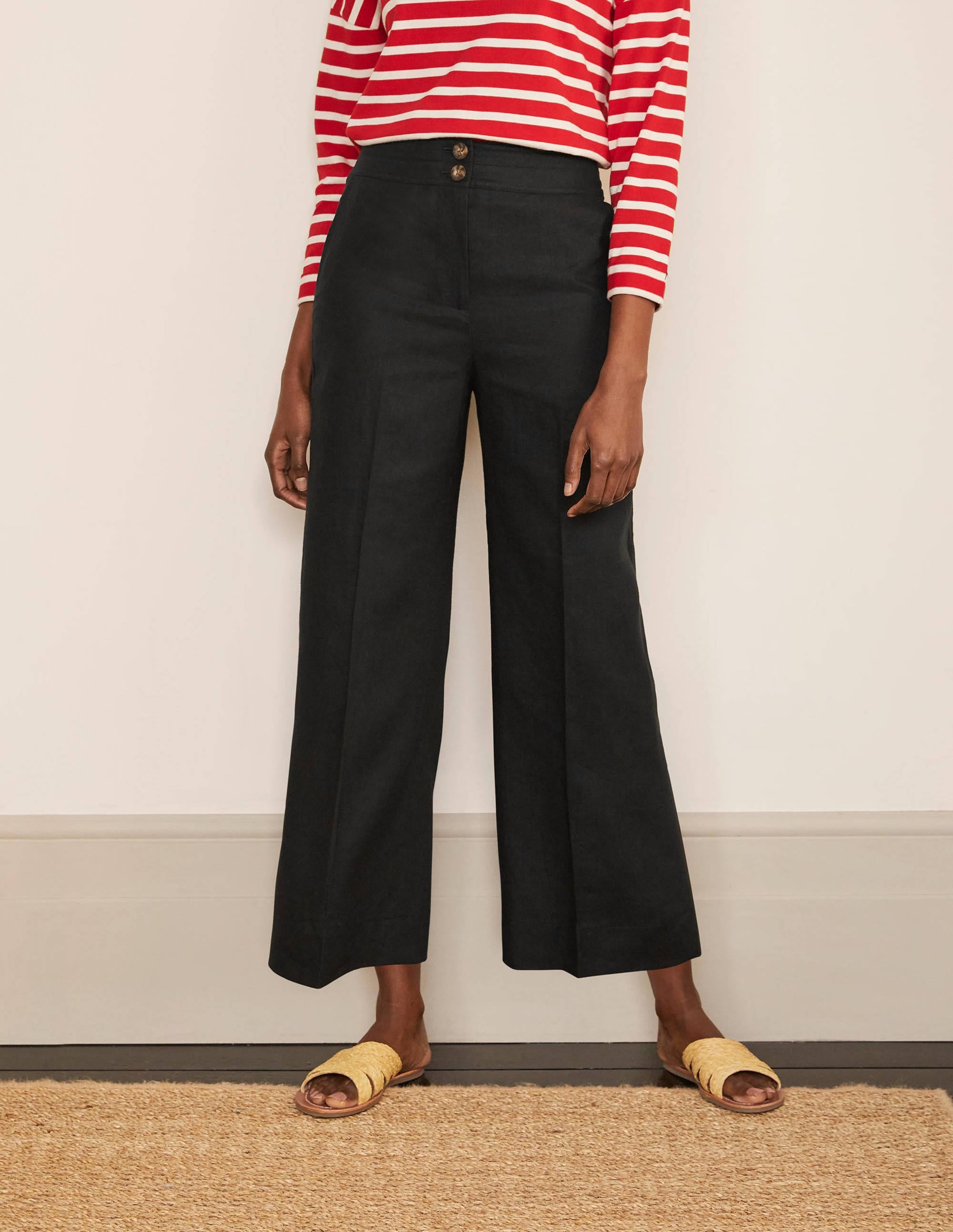 Pantalon Cornwall en lin-Noir - Image 1
