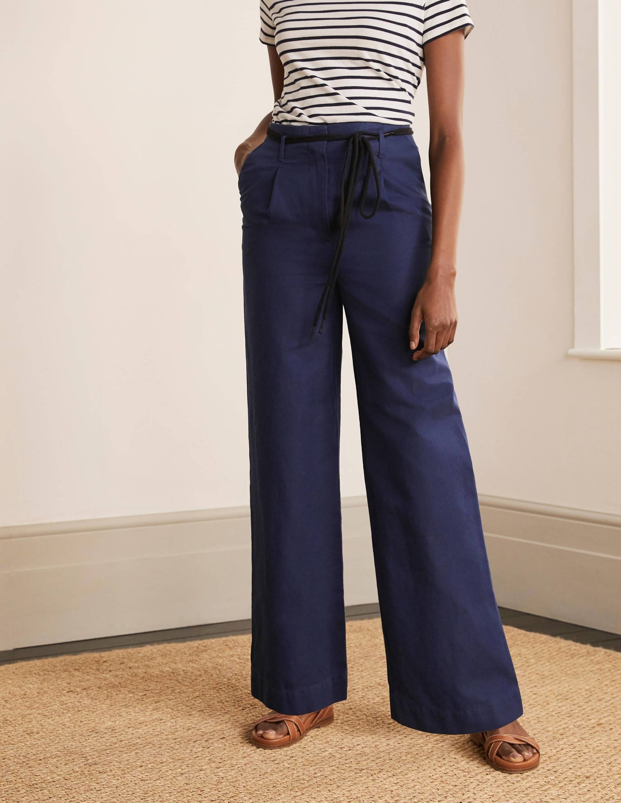 Pantalon Portree à ceinture-Bleu marine - Image 1