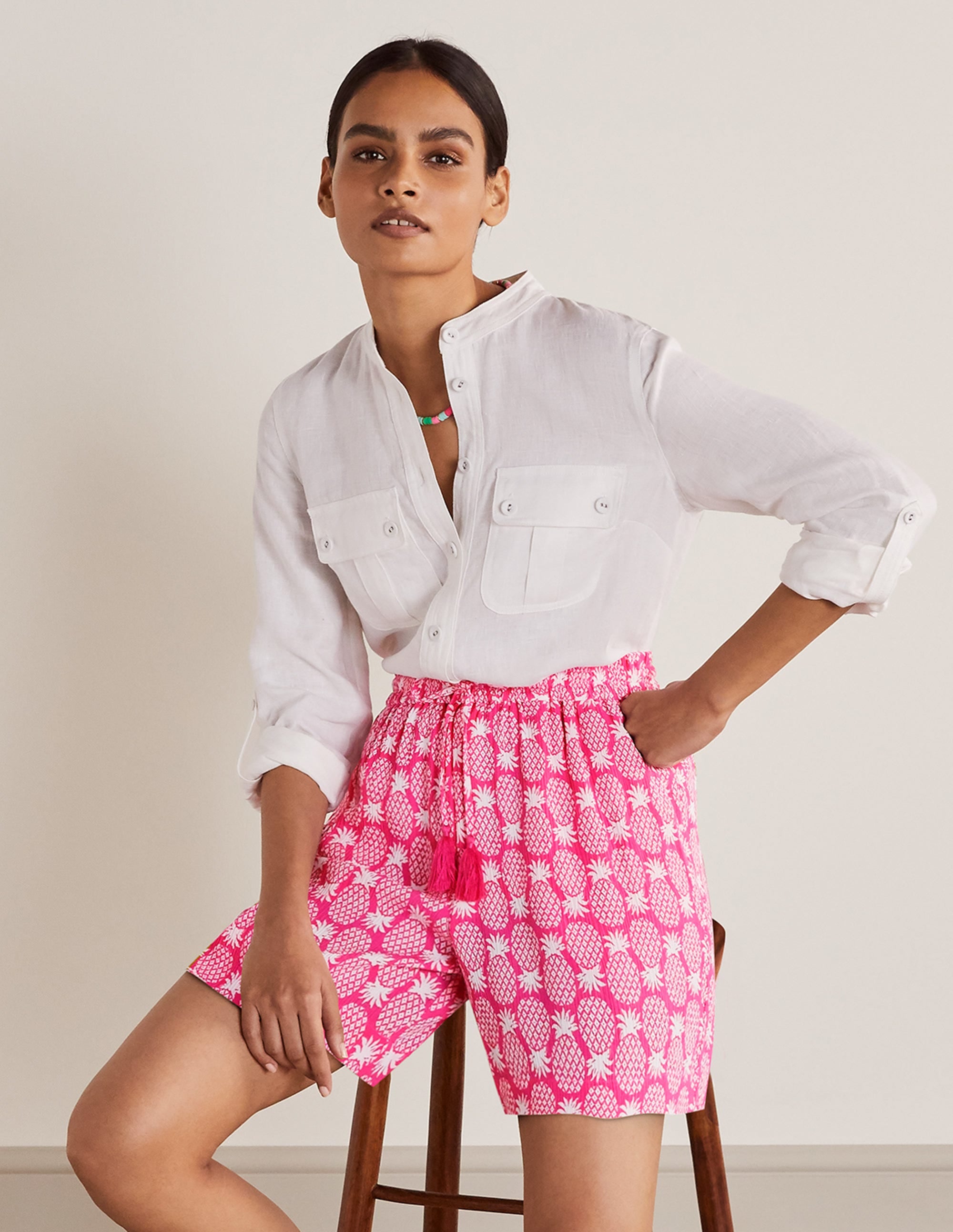 Bembridge Shorts-Party Pink, Pineapple Geo - Image 5