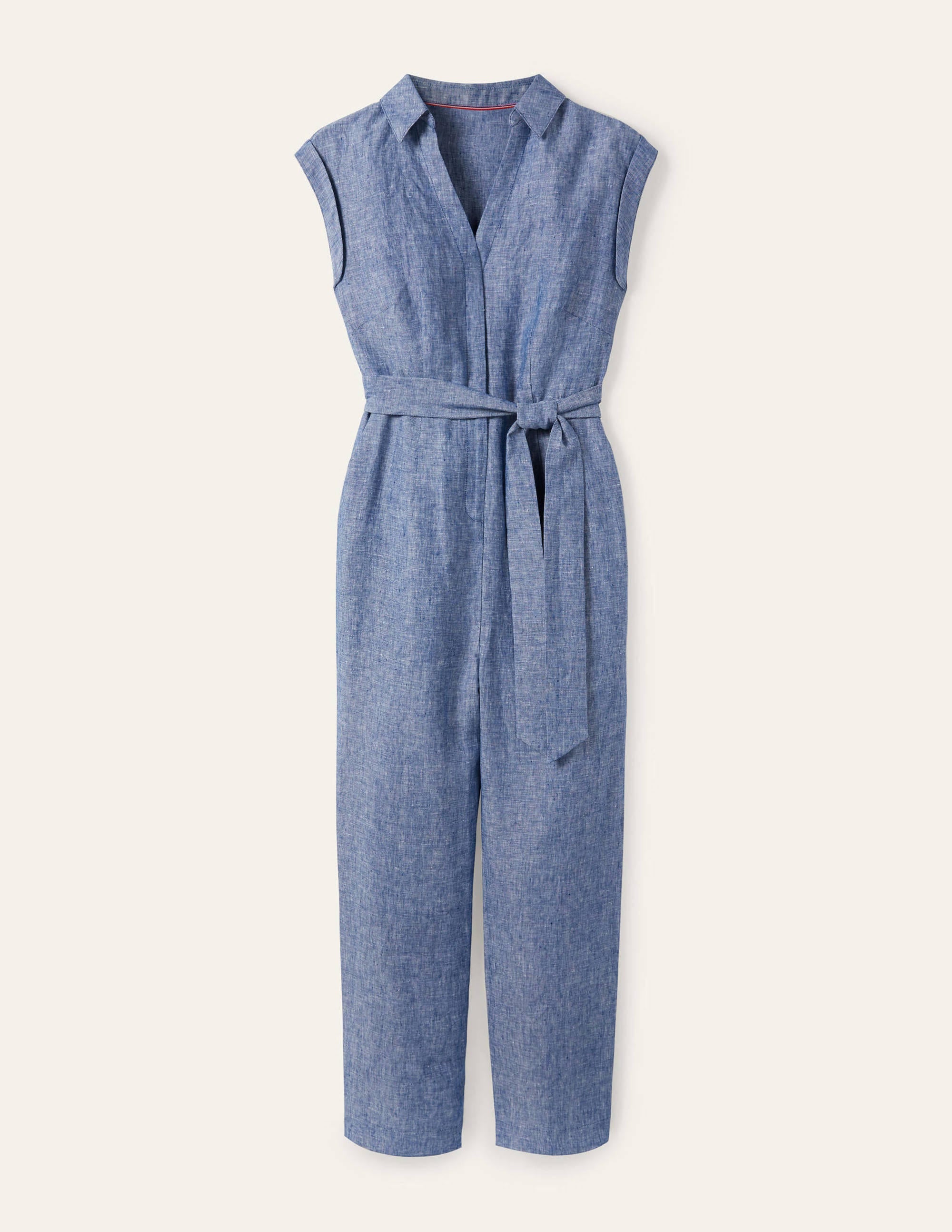 Catriona Leinen-Jumpsuit-Authentisches Blau, Faux-Uni - Image 5