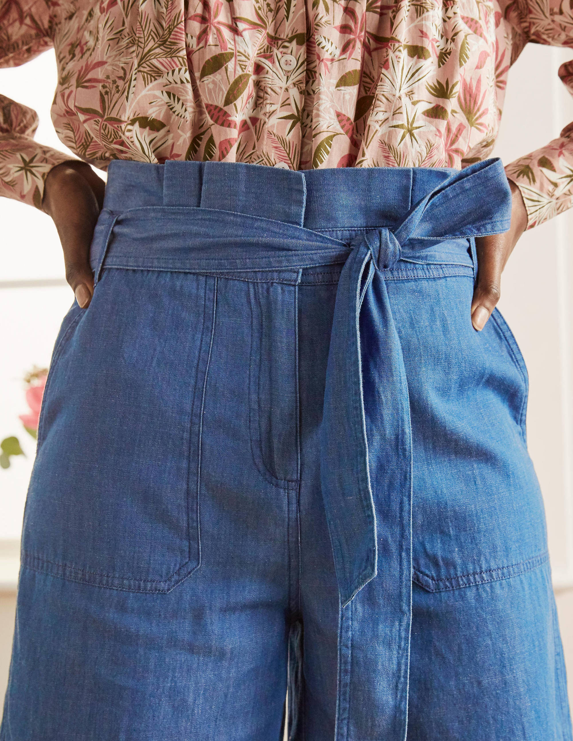 Short à taille froncée Elgin-Chambray - Image 3