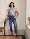 Patch Pocket Girlfriend Jeans-Mid Vintage