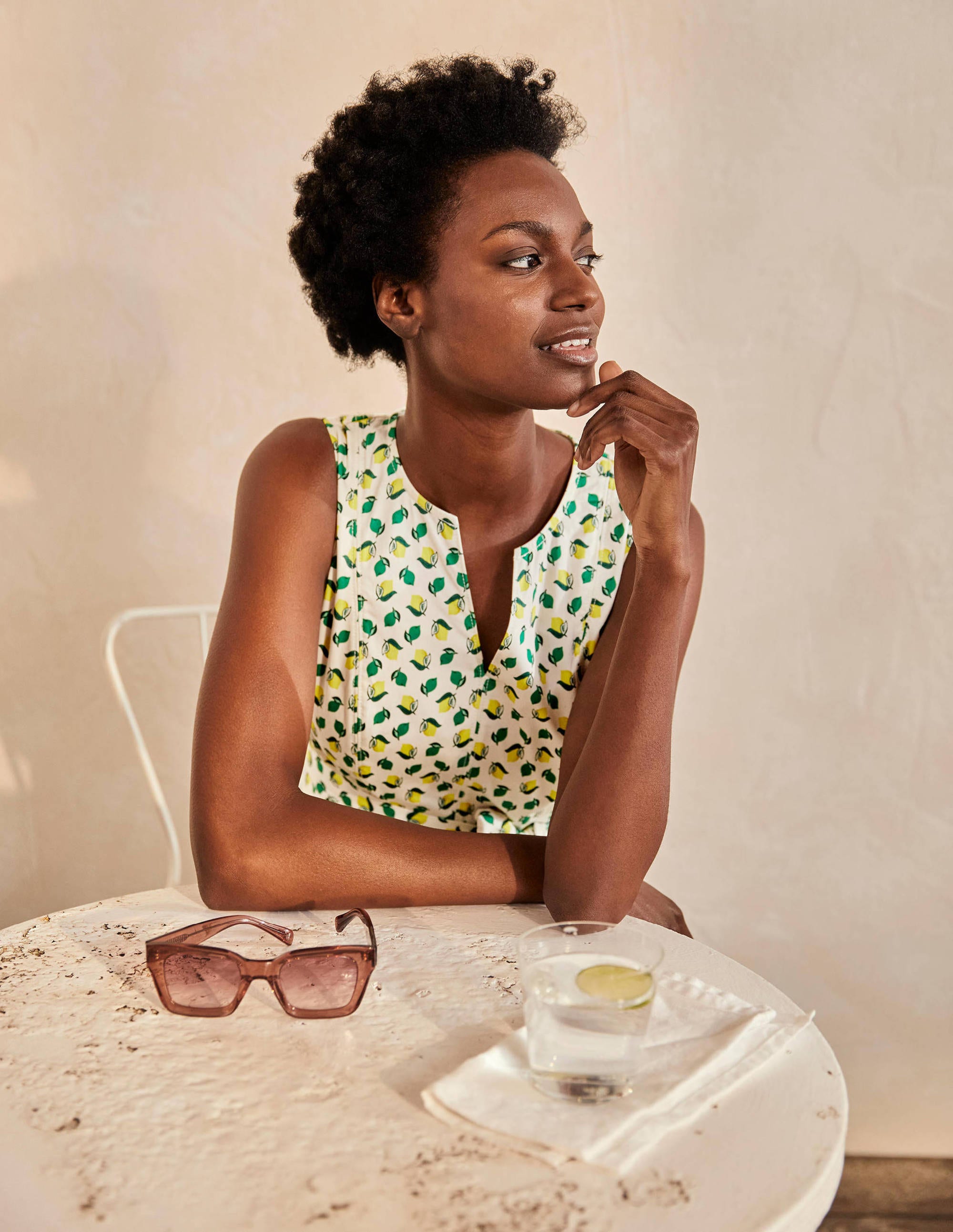 Mischa Belted Dress-Ivory, Citrus Fruit Small - Image 3