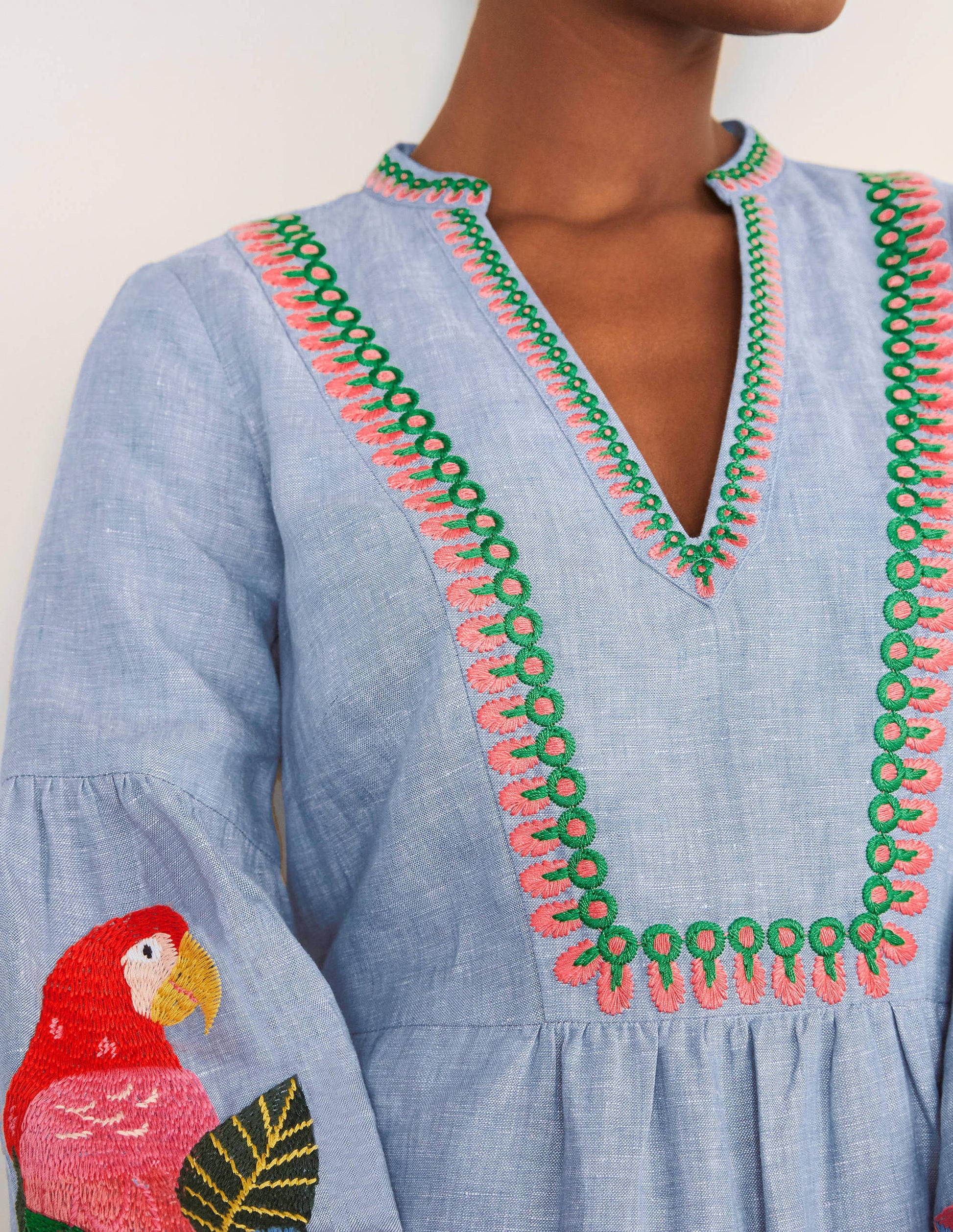 Leonie Leinenkleid-Graublau, Faux-Uni-2