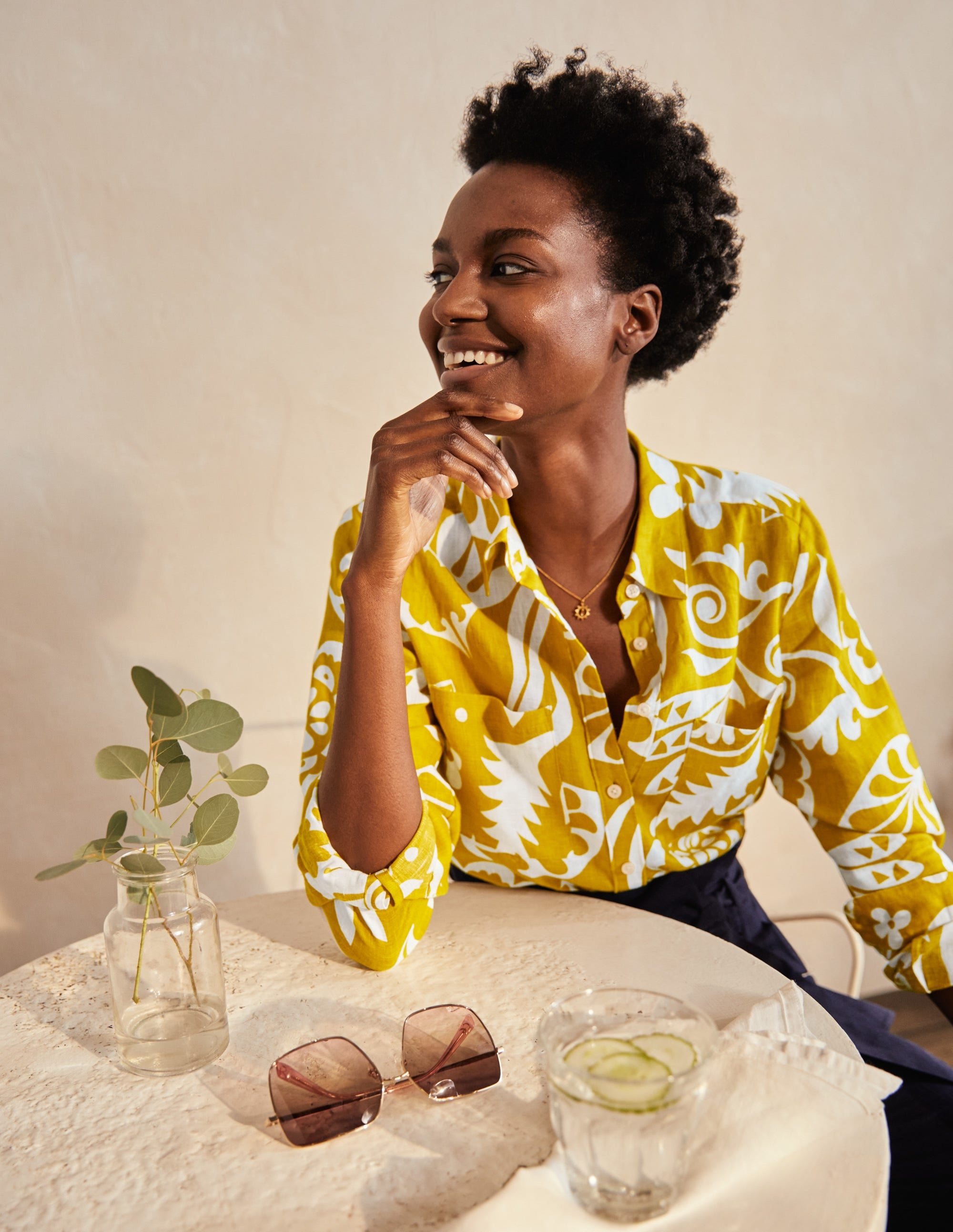 Chemise en lin-Chartreuse, motif Garden Tropic - Image 7