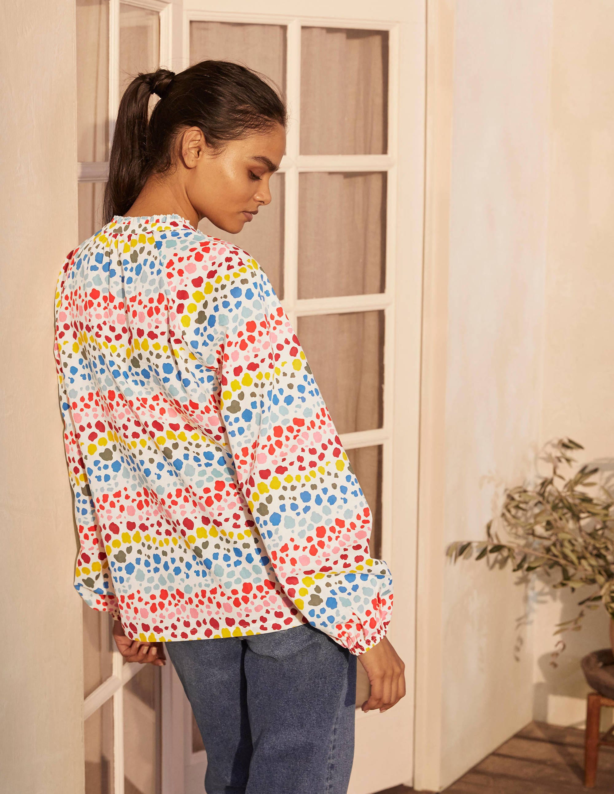 Heather Top-Ivory, Multi Rainbow Leopard - Image 2