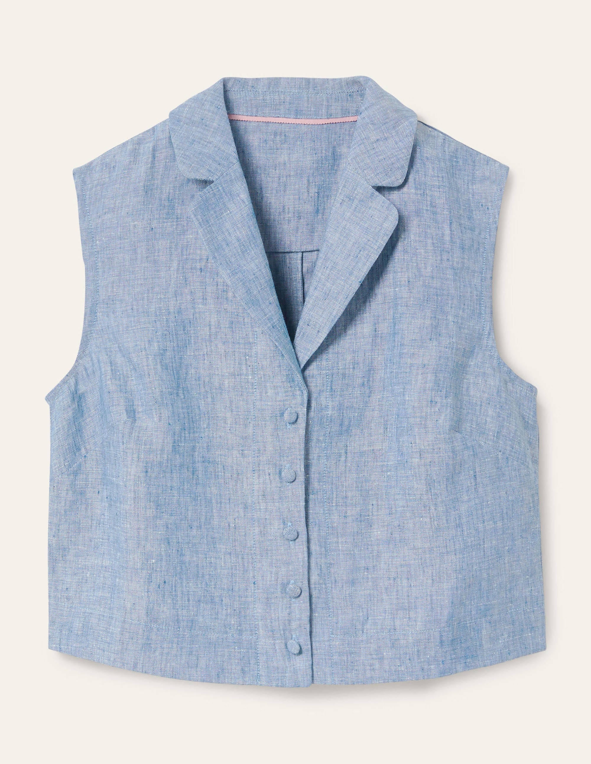 Georgina Linen Top-Authentic Blue Chambray - Image 5