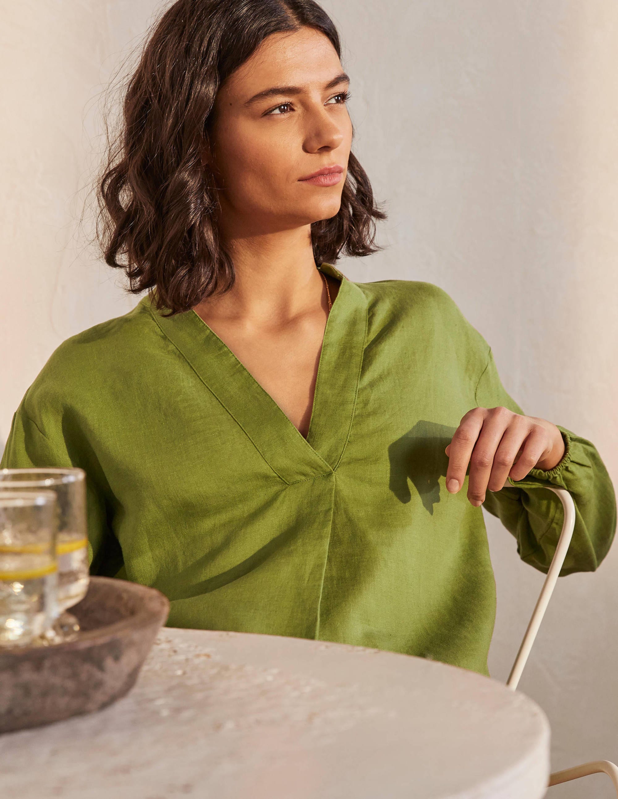 Hannah Leinenhemd-Erbsengrün - Image 3