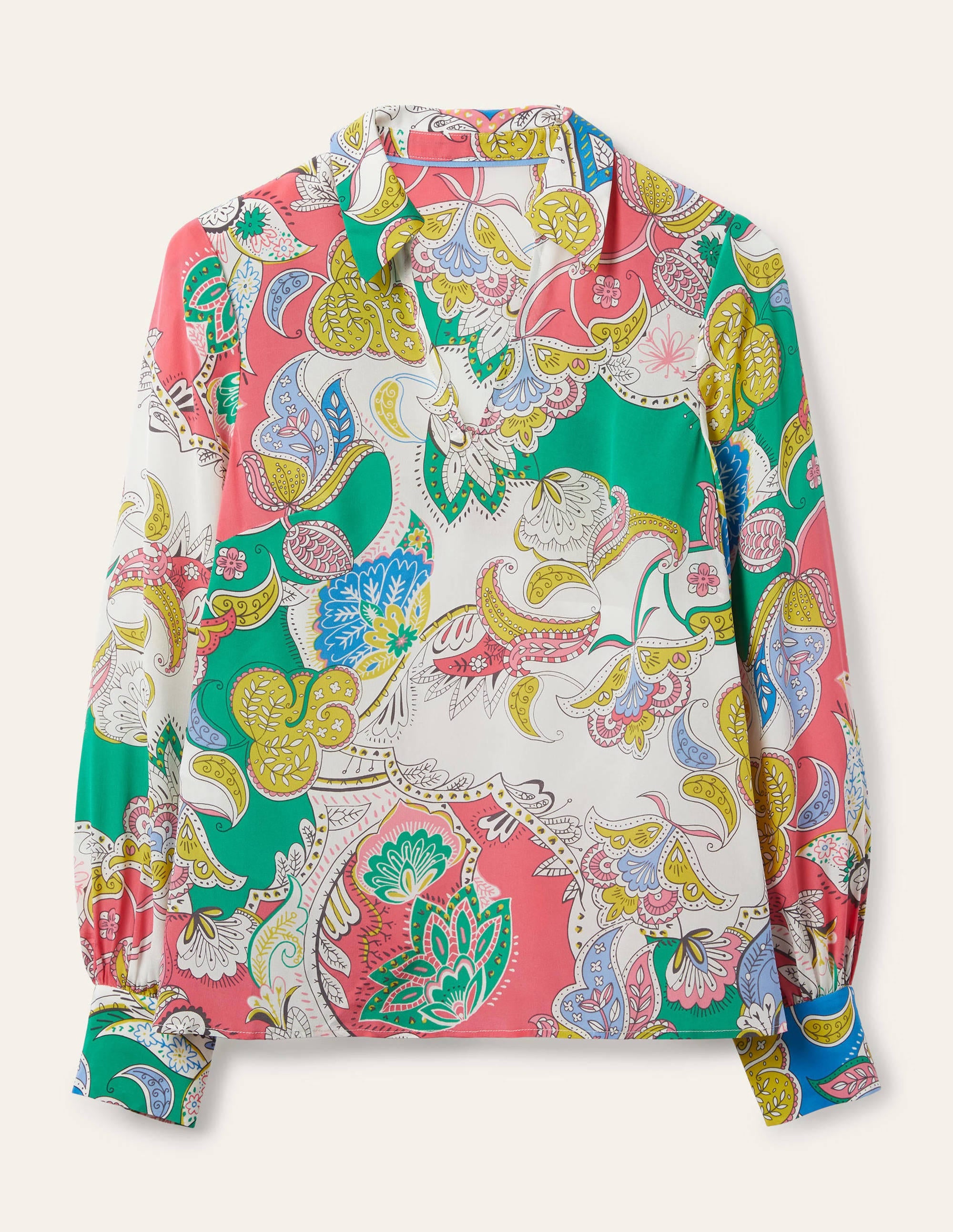 Blouse Lilian en soie-Azalée, motif Enchanted Amour - Image 6