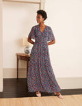 Veronica Maxi Dress-French Navy, Trailing Posy