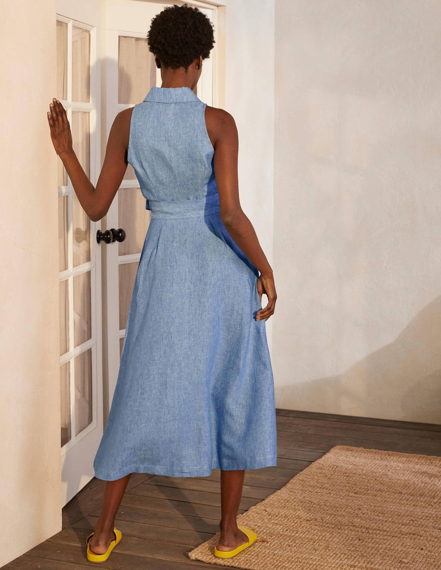 Kate Hemdblusenkleid aus Leinen-Faux-Uni