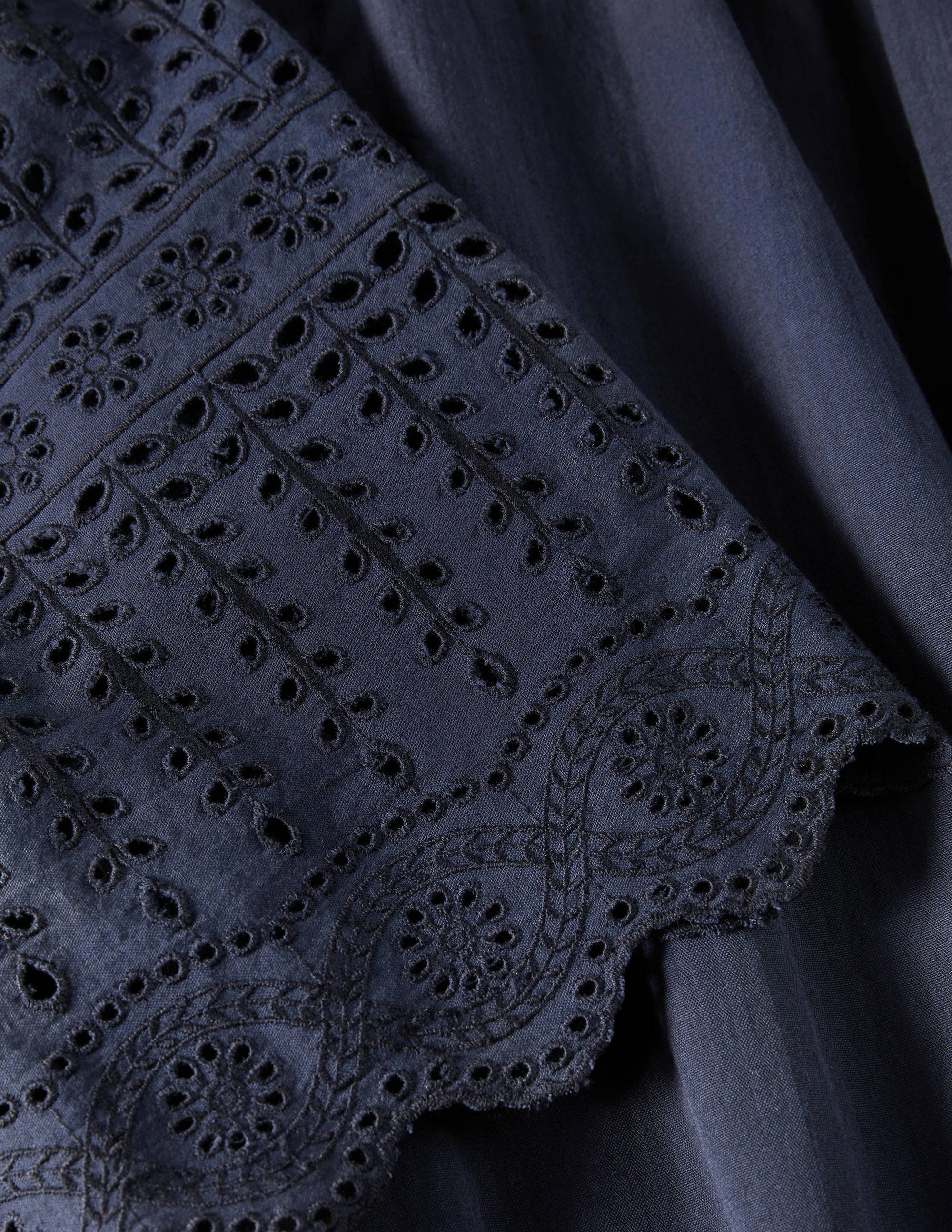 Robe Erin en coton et broderie anglaise-Bleu marine - Image 6
