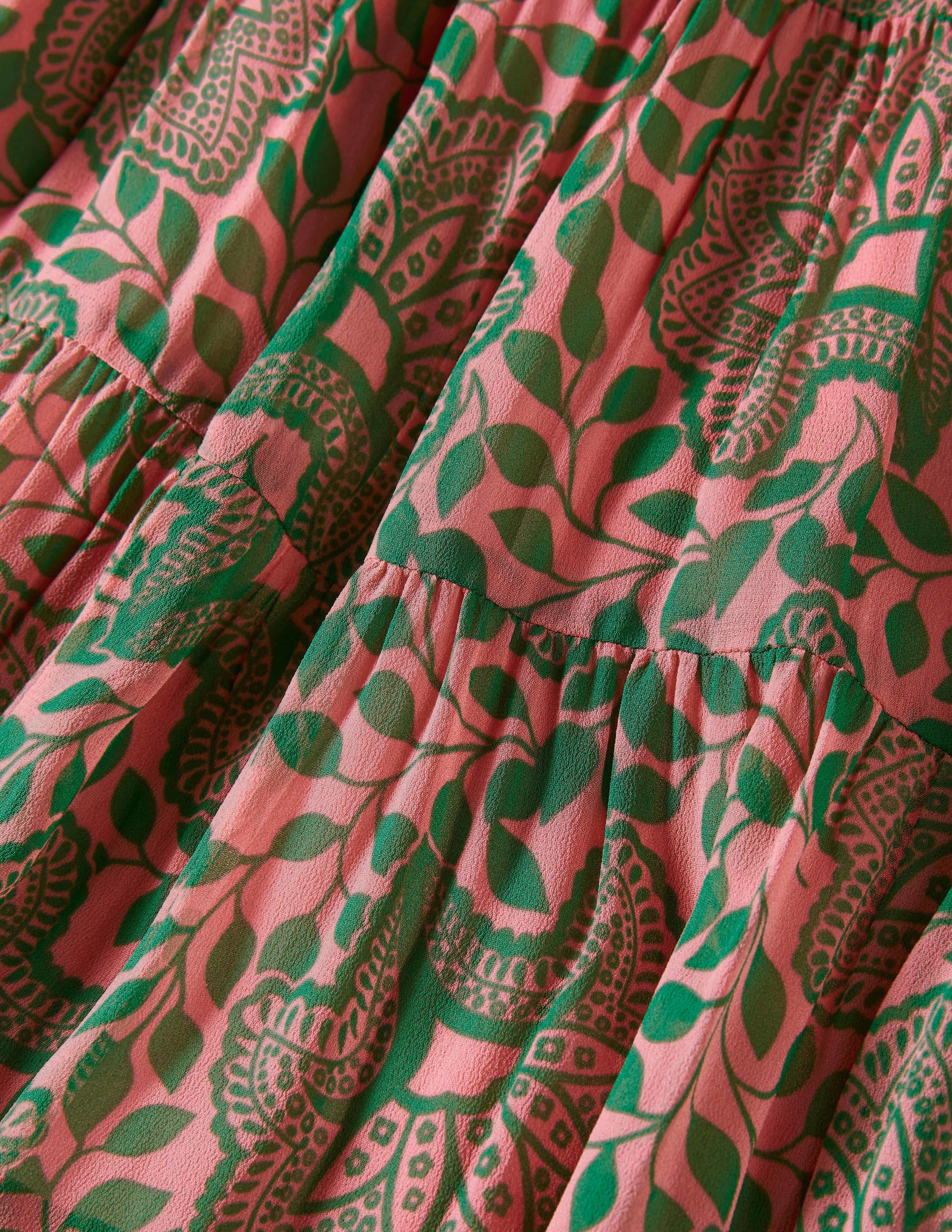 Robe midi Annie volantée-Azalée, motif floral ornementé - Image 5