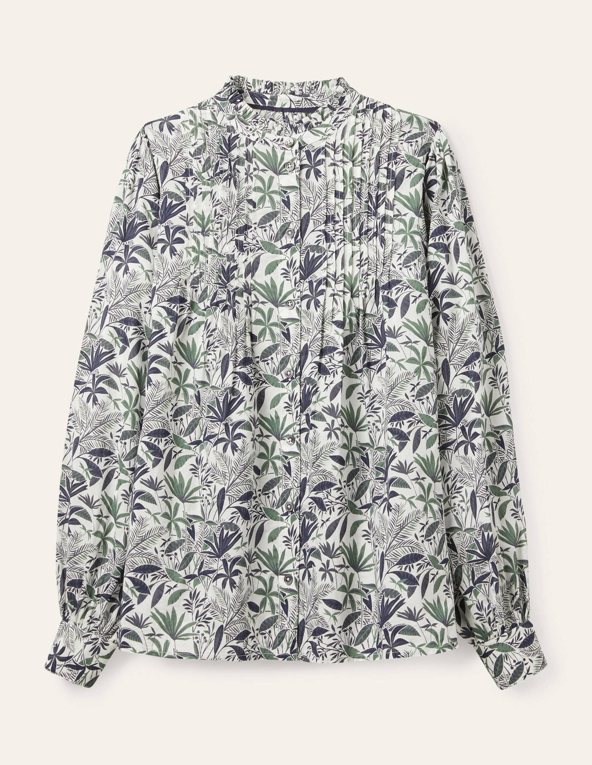 Miranda Blouse-Ivory, Tropical Palm - Image 7