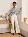 Miranda Blouse-Ivory, Tropical Palm