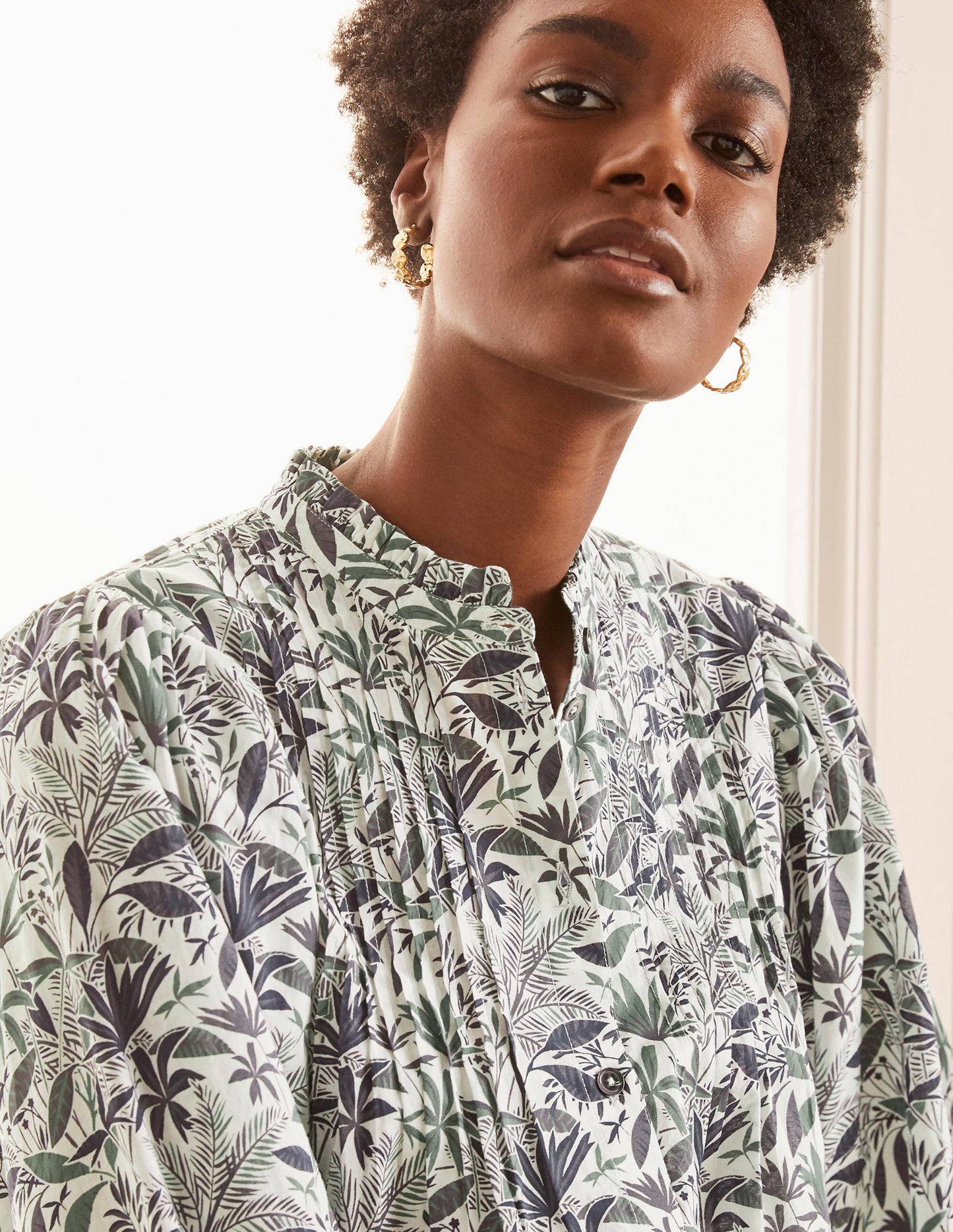Miranda Bluse-Naturweiß, Tropenpalme