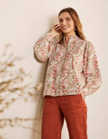 Miranda Blouse-Milkshake, Tropical Palm