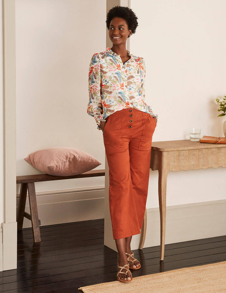 Anastasia Smokoberteil-Naturweiß, Safari-Farnmuster