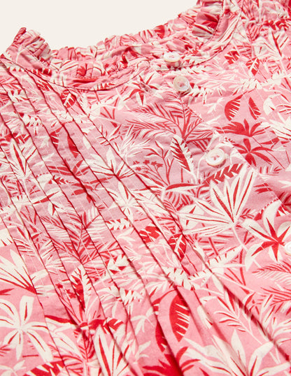 Antonia Hemdblusenkleid aus Baumwolle-Azalee, Tropische Palme-6