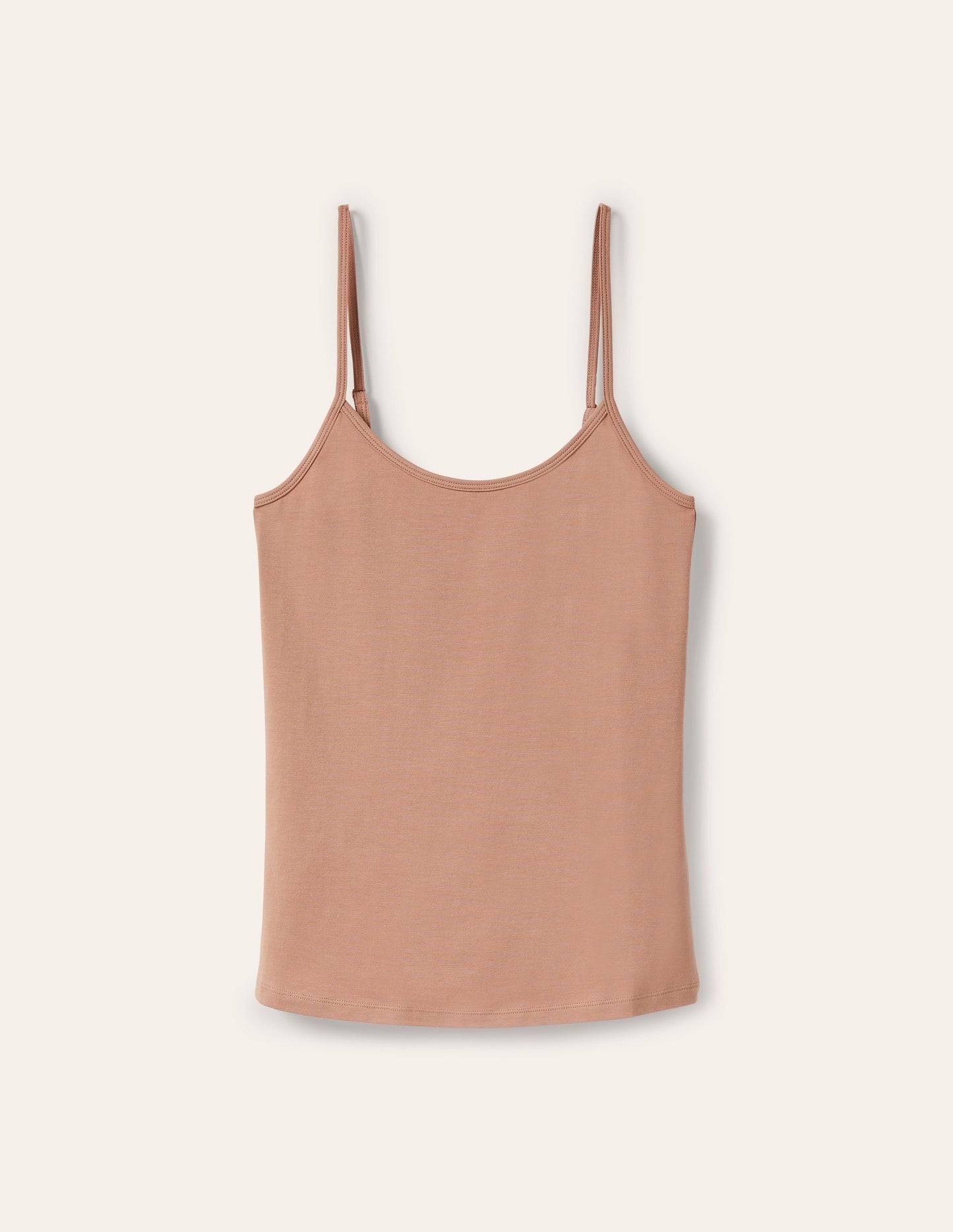 Schlichtes Camisole-Oberteil-Creme-Karamellbraun