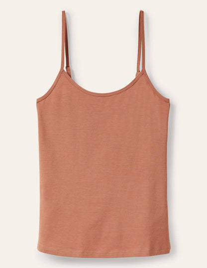 Schlichtes Camisole-Oberteil-Hellbraun