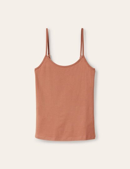 Schlichtes Camisole-Oberteil-Hellbraun