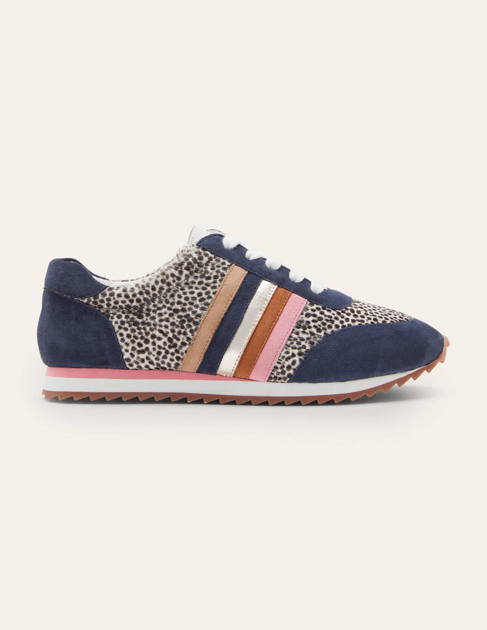 Baskets rayées-Bleu marine/poney dalmatien - Image 1