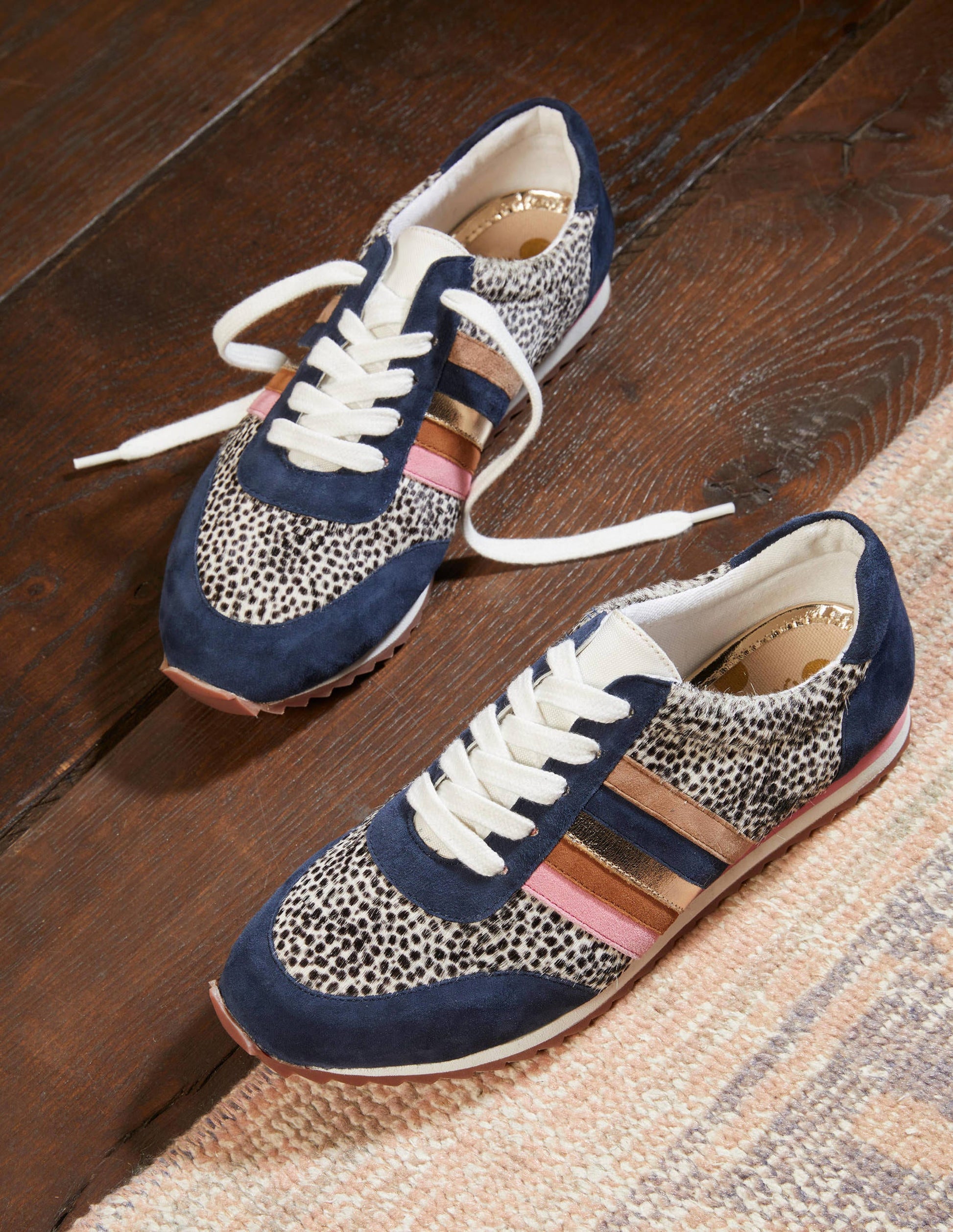 Baskets rayées-Bleu marine/poney dalmatien-3