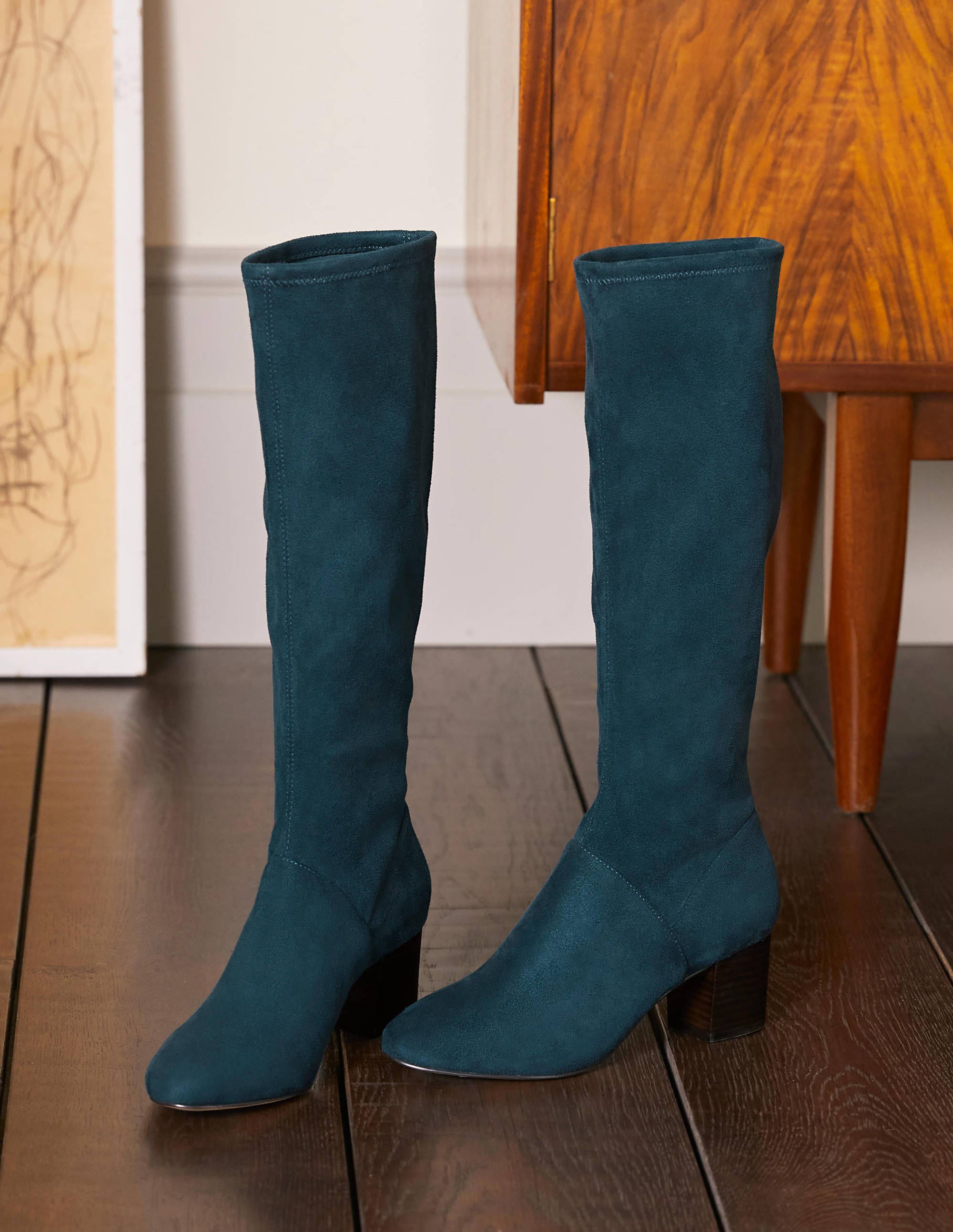 Stretchstiefel mit runder Zehenpartie-Algengrün - Image 1