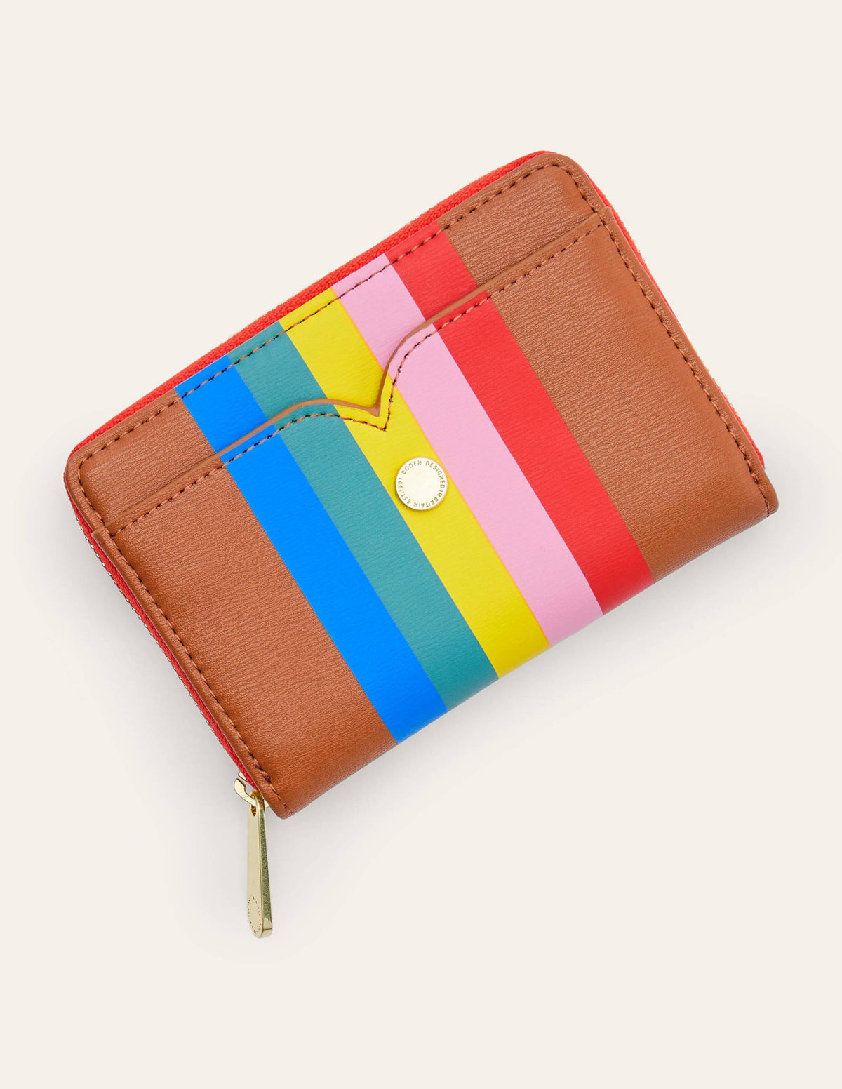 Mini Wallet-Tan Multi Stripe-1