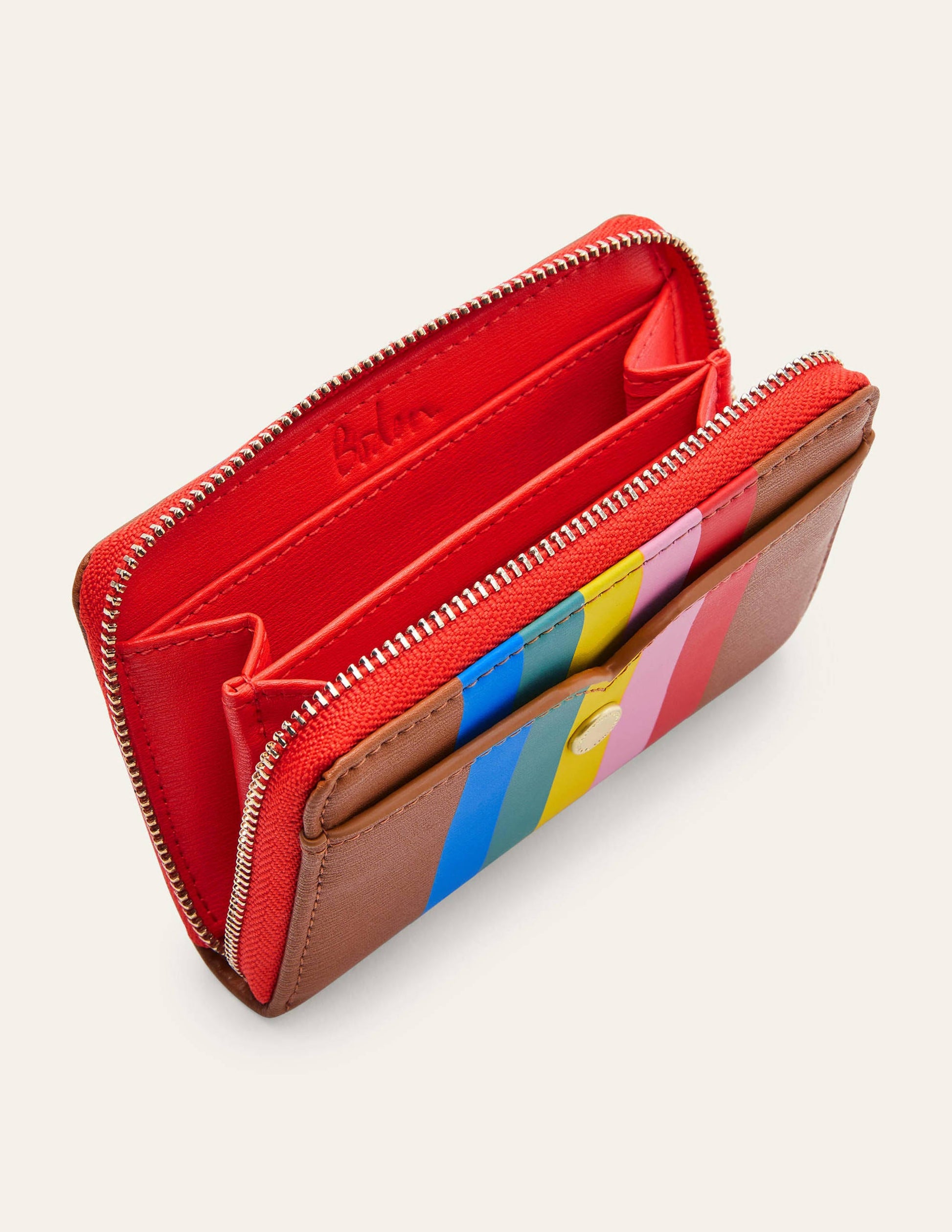 Mini Wallet-Tan Multi Stripe-2