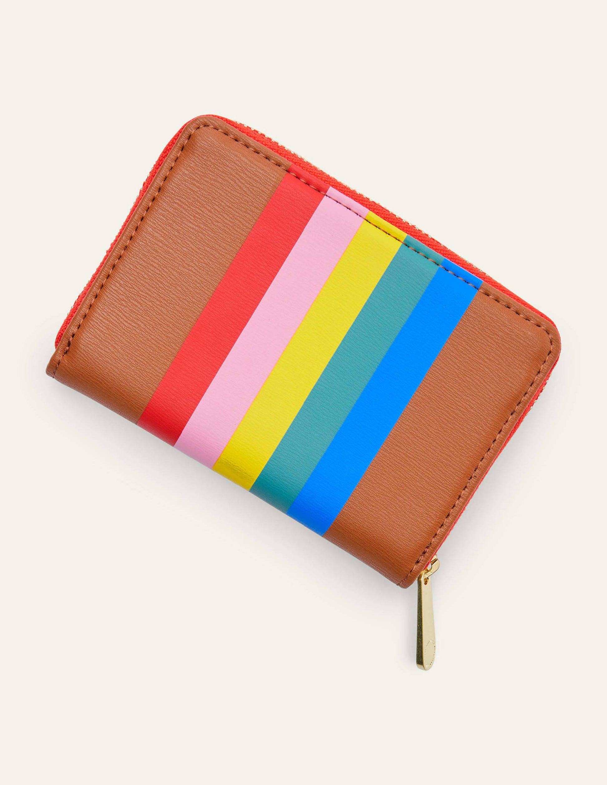 Mini Wallet-Tan Multi Stripe-3
