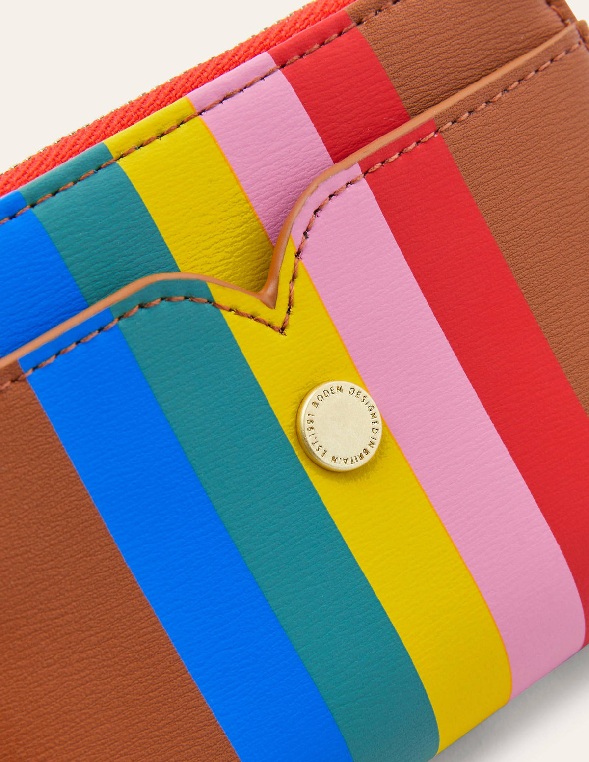 Mini Wallet-Tan Multi Stripe - Image 4