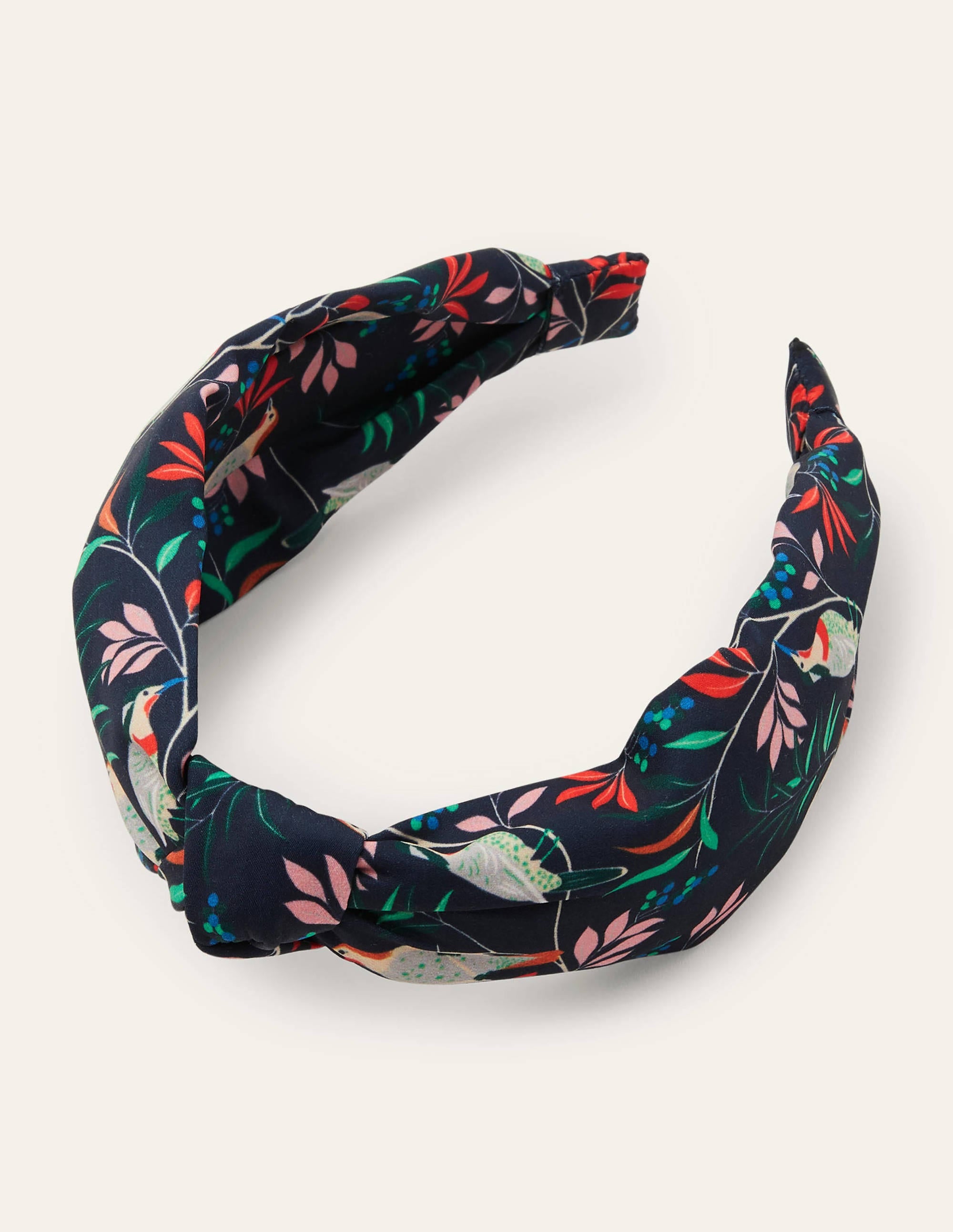 Knotted Headband-French Navy, Berry Bird - Image 3
