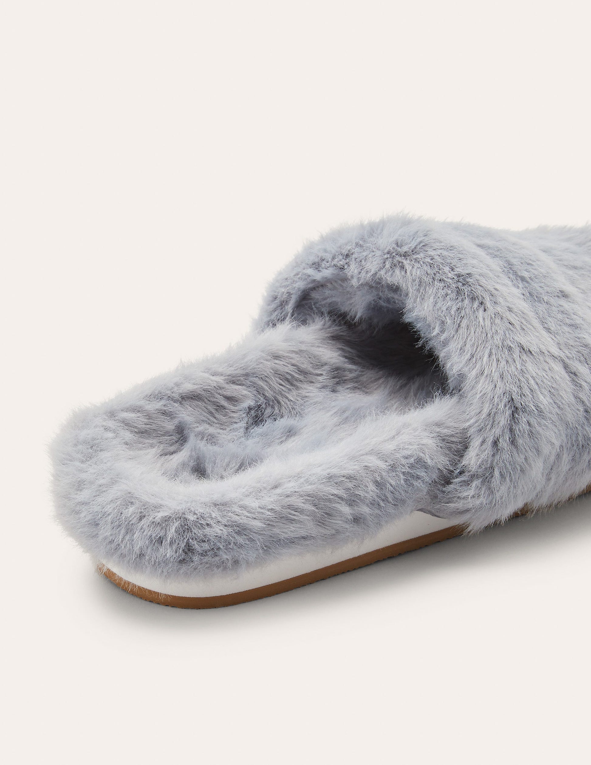 Fur Slider Slippers-Grey-2